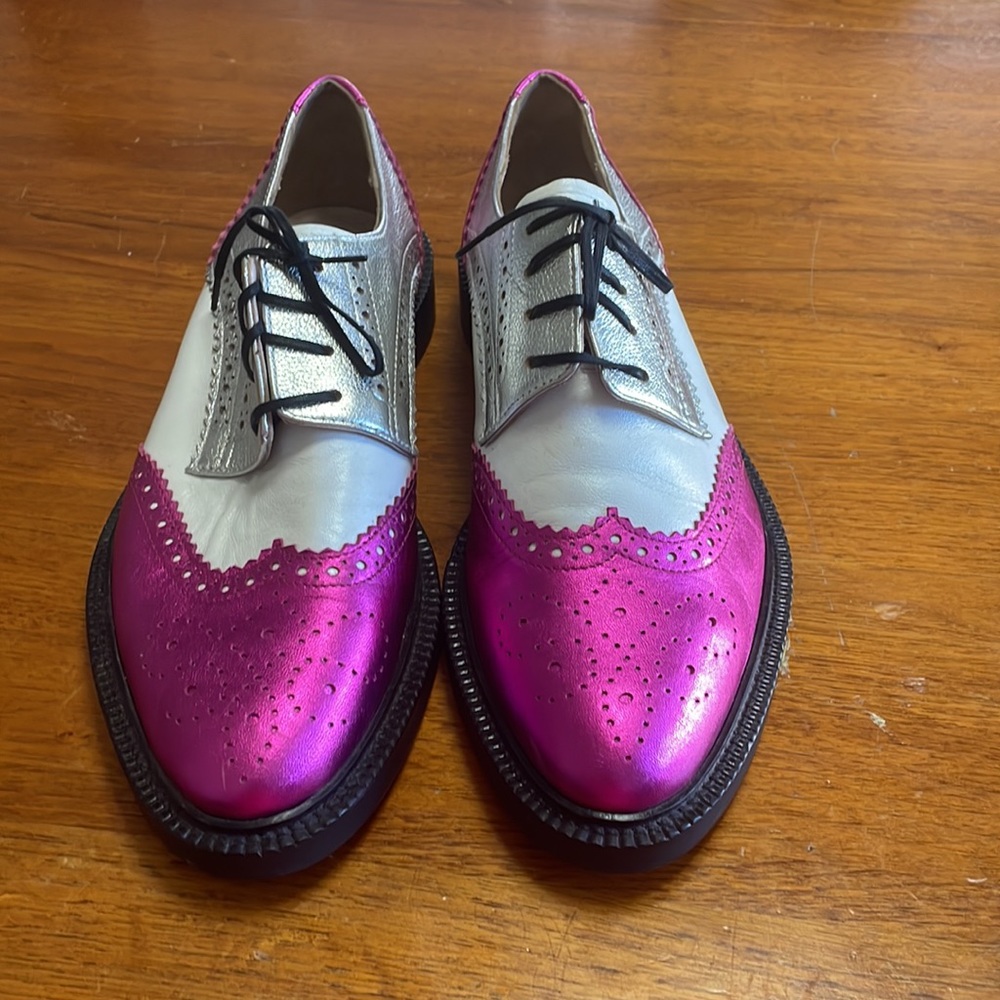 Inch2 saddle shoes in pink, black and silver - Picture 2 of 3